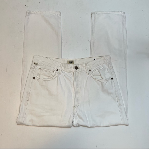 Citizens of Humanity Charlotte Crop High Rise Straight Leg White Jean - Size 29 - Picture 2 of 9